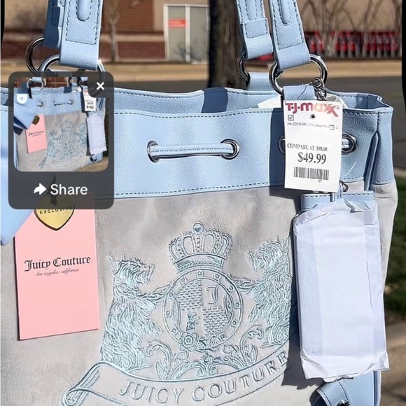 Juicy Couture Daydreamer Bag Retro Cherry Gelato Print Tote w/ Coin Pouch - Picture 5 of 9